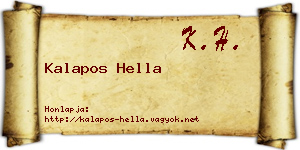Kalapos Hella névjegykártya